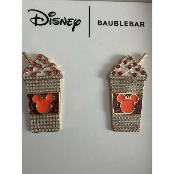 Baublebar Pumpkin Latte Mickey Mouse Earrings NEW - Picture 3 of 3